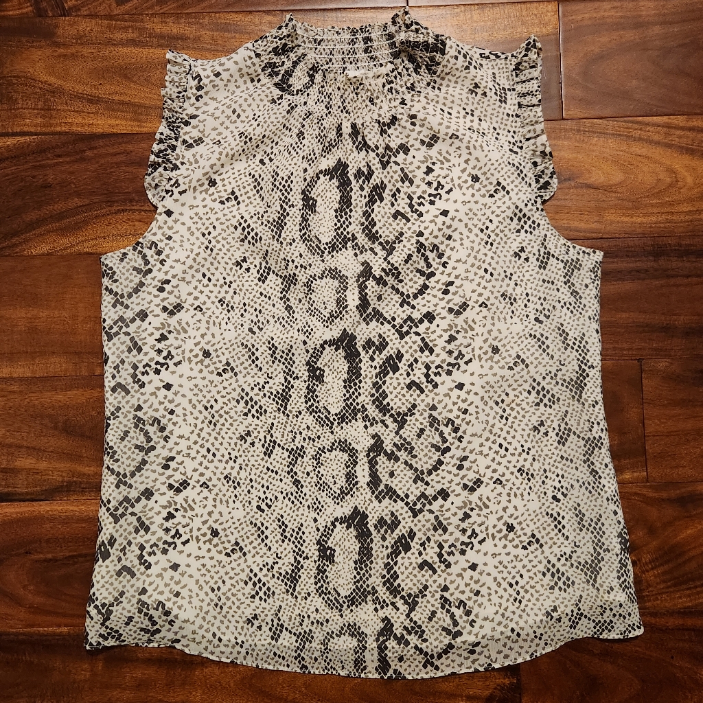 J Crew Sleeveless Snake Print Blouse